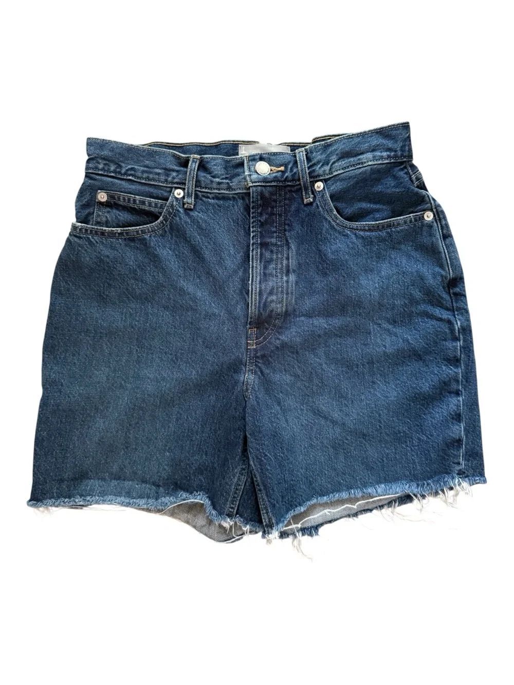 Everlane Dark Blue Denim High-Rise Cutoff Shorts